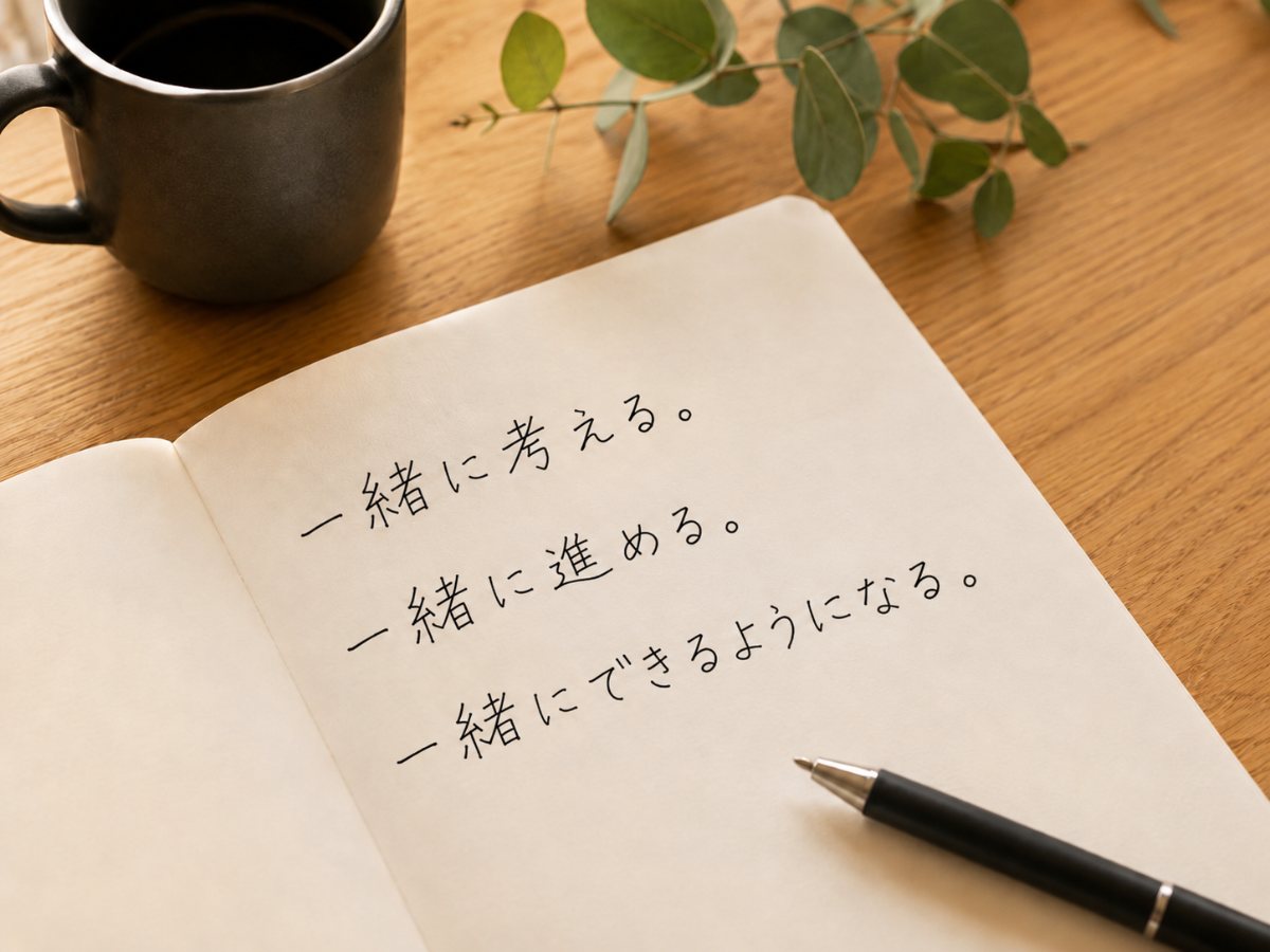 一緒に考える。一緒に進める。一緒にできるようになる。